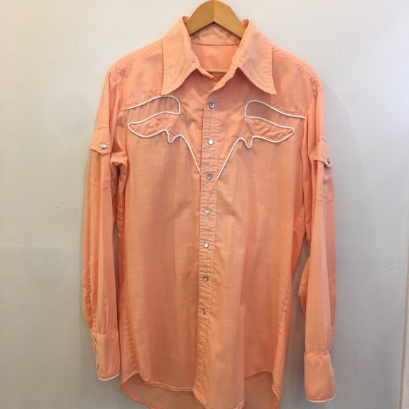 Vintage Other - Vintage Peach Western Shirt